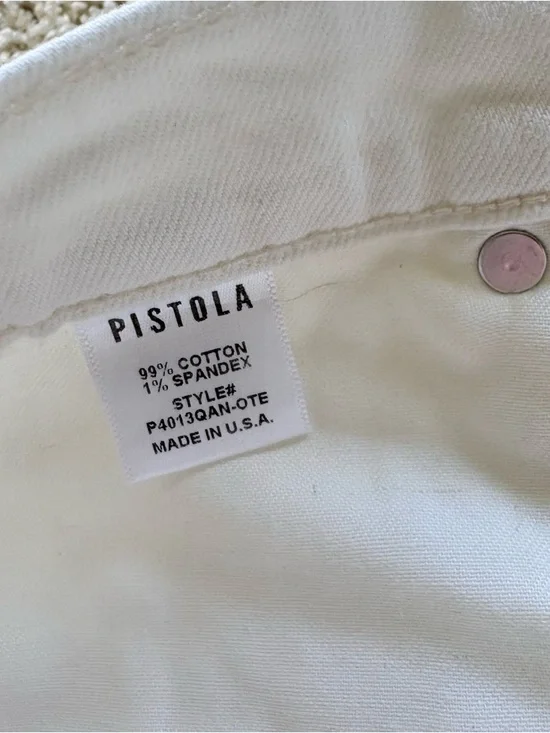 Pistola Winston High Rise Cut Off Shorts White Distressed NWT Size 30 - Picture 7 of 8